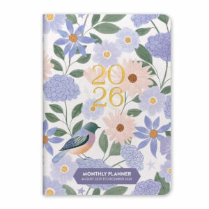 Birds & Blooms Monthly Diary 2025 - 2026 - Designs & Patterns - Month To View